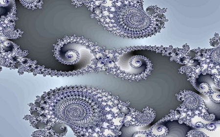 Fractal08 - white, silver, design, fractal, grey, art