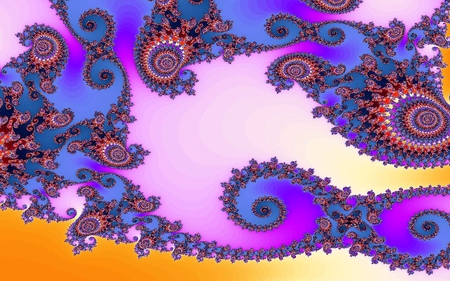 Fractal09 - purple, pink, design, yellow, fractal, blue, art