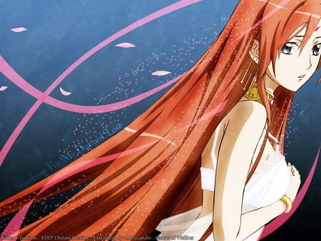 Sisters of Wellber - cg, red hair, pretty, game, girl, petal, white dress