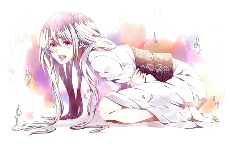 Miku - vocaloid, miku, cute, japanese clothes, white hair