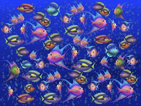 FANTASY FISH - fish, colors, kinds, animals