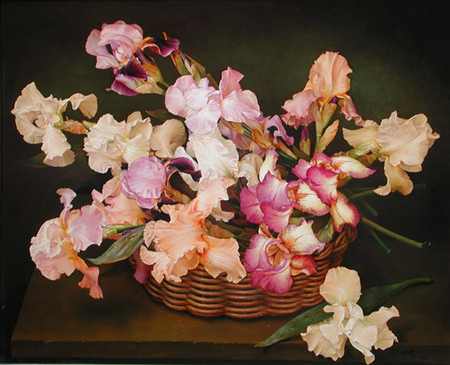 By Jose Escofet - painting, jose escofet, orchid, flower, art