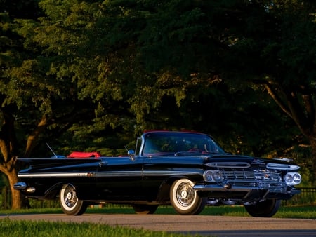 1959 Chevy Impala - chevrolet, black, convertible, car, vintage, classic, 59, impala, 1959, chevy, antique