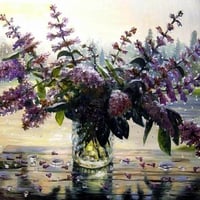 By Krasnov Nina. The Persian lilacs in the rain