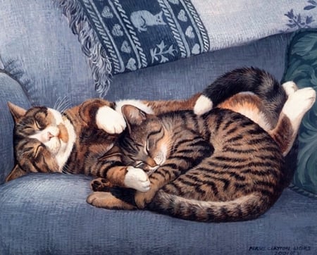 By Persis Clayton Weirs. - painting, sleep, persis clayton weirs, art, cat, animal, cute, kitten